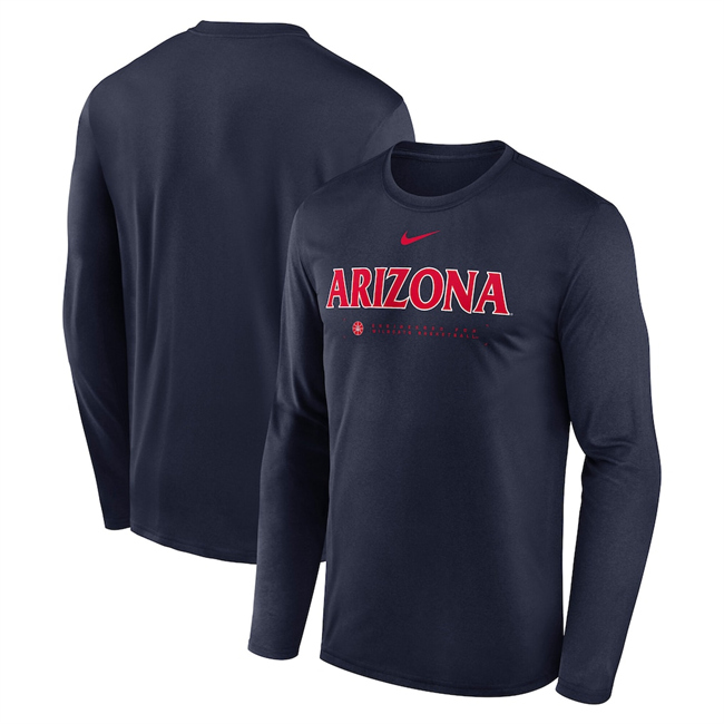 Men's Arizona Wildcats Navy 2025 Courtside Basketball Shootaround Legend Dri-FIT Long Sleeve T-Shirt